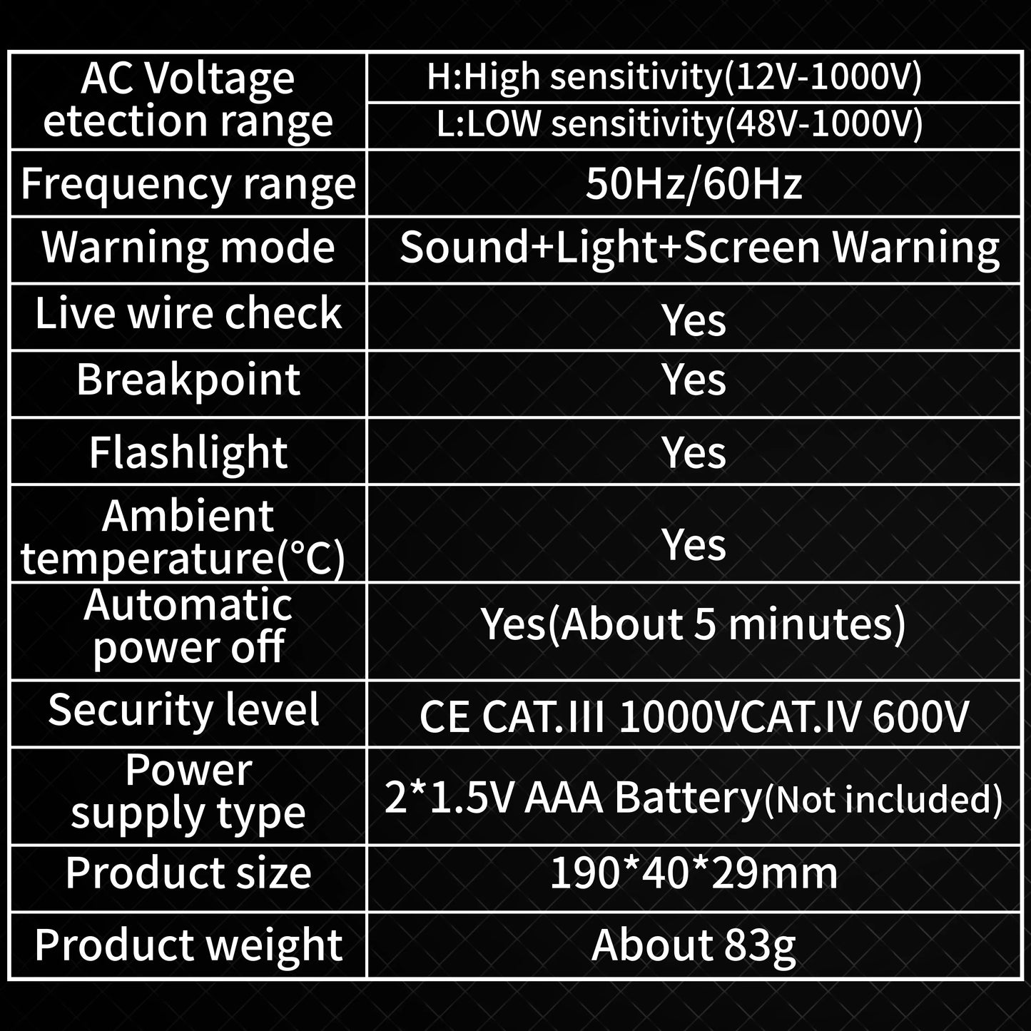 MASTFUYI FY18S Non-Contact Voltage Tester - Smart Electrical Pen 12-1000V