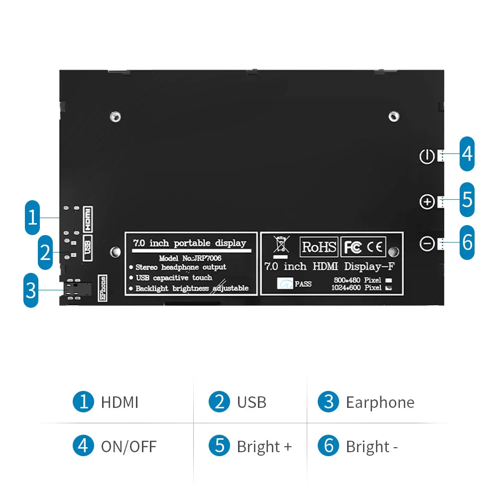 7 Inch LCD IPS Display HDMI Touch Screen for Raspberry Pi & PC