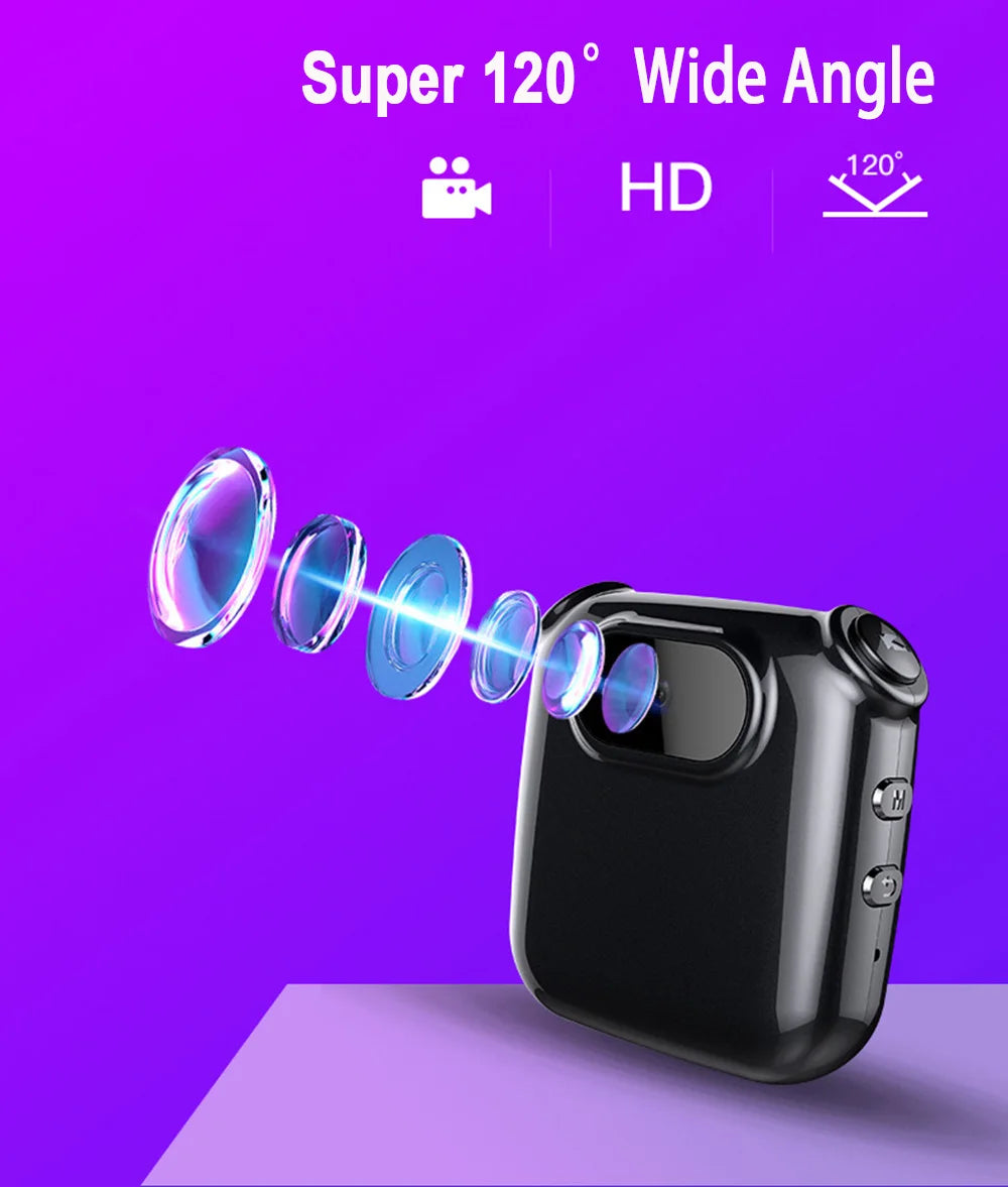 V9 Mini Clip Necklace Camera 1080P with Display & Audio Recording