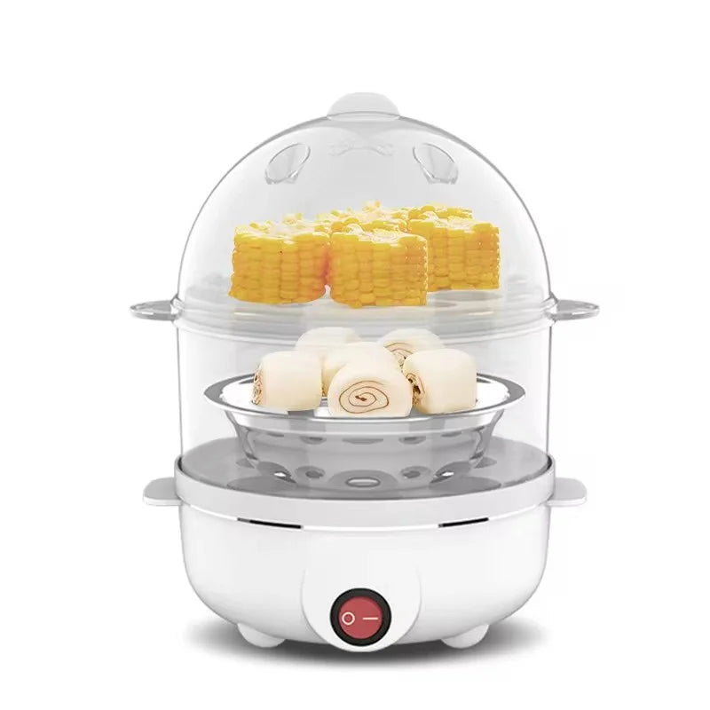 220V Multifunctional Electric Egg Boiler | Double Layer Egg Cooker & Steamer