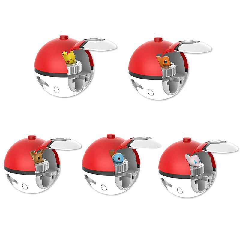 Pokemon Spinning Top Ball Toy Action Figure - Pikachu, Charmander, Squirtle, Mew, Eevee