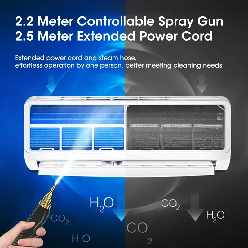 2500W High-Temperature Steam Cleaner for Home & Car - US/EU Plug