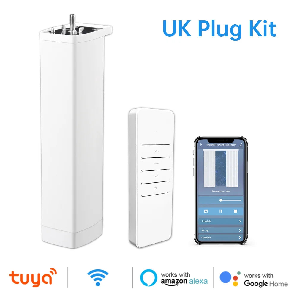 Smart Tuya Electric Curtain Motor with WiFi/Zigbee & RF Remote