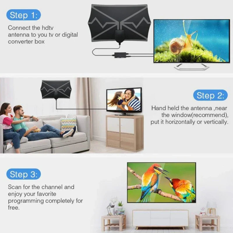 4K 25dB Smart TV Antenna for Motorhomes & Camping, DVB-T2 1080P Aerial with Amplifier