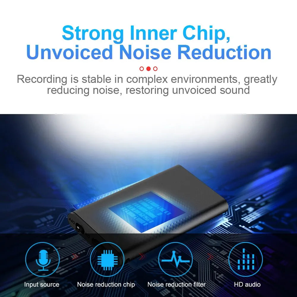 Ultra-Thin Mini Voice Recorder with Sound Activation & HD Noise Reduction
