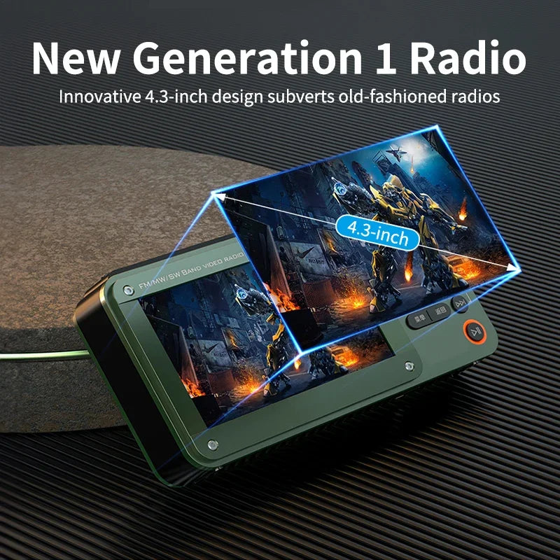 Portable 7-inch LED Display Radio with Bluetooth, MP4 & E-books