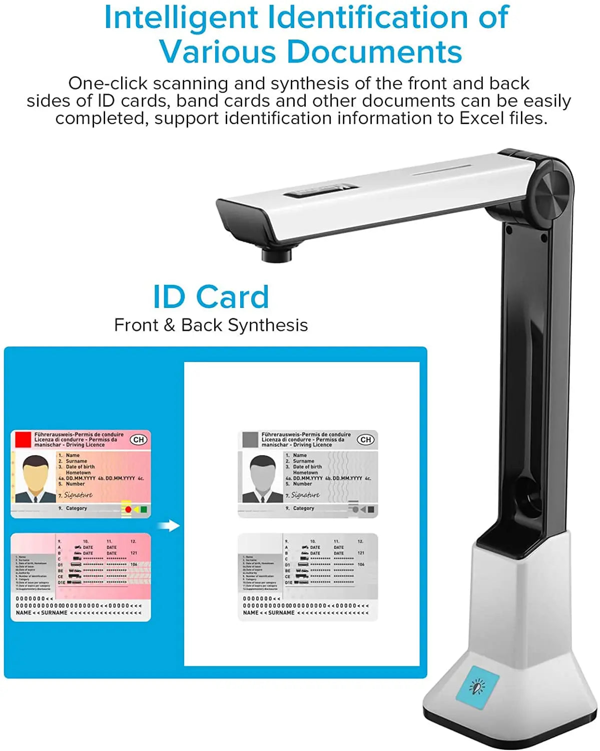 High-Definition Portable Document Scanner - 10MP, A4, USB Interface