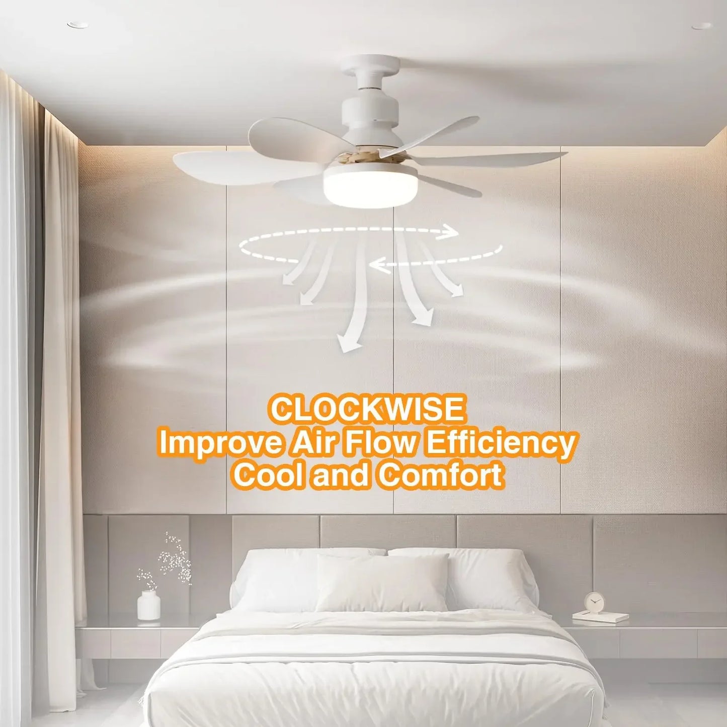 LED Ceiling Fan with Remote, Dimmable 40W