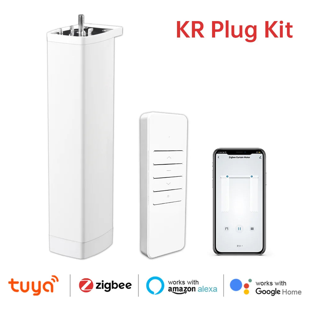 Smart Tuya Electric Curtain Motor with WiFi/Zigbee & RF Remote