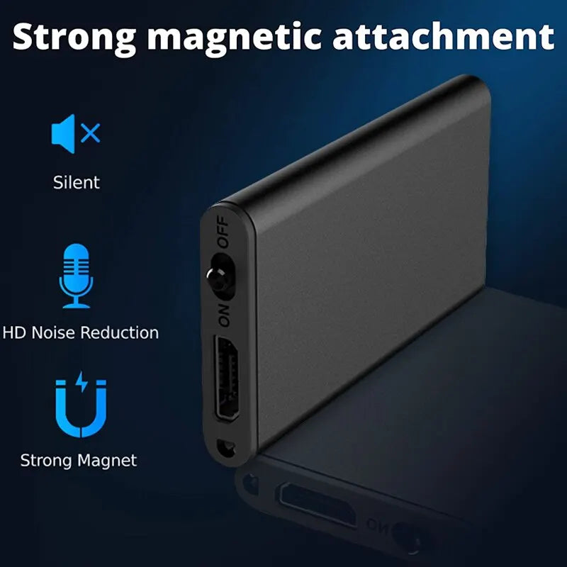 Ultra-Thin Mini Voice Recorder with Sound Activation & HD Noise Reduction