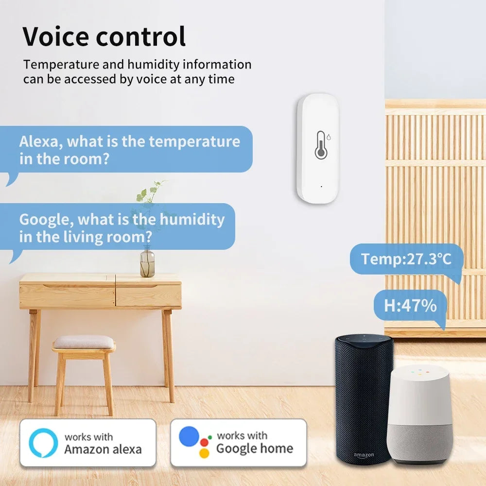 TNCE Tuya WiFi/ZigBee Temperature And Humidity Sensor APP Remote Indoor Thermometer For Home Work With Alexa Google Home