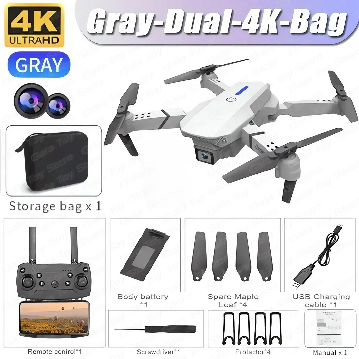 E88 Pro 4K Drone with Wide Angle Camera, Foldable Design, WiFi FPV