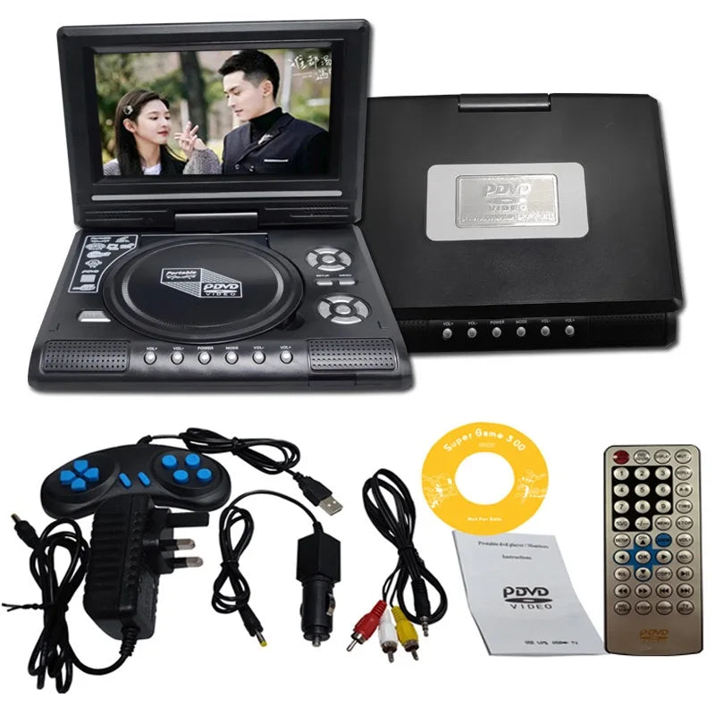 Portable 7.8 Inch DVD Player with FM Radio & Game Function - EU Plug