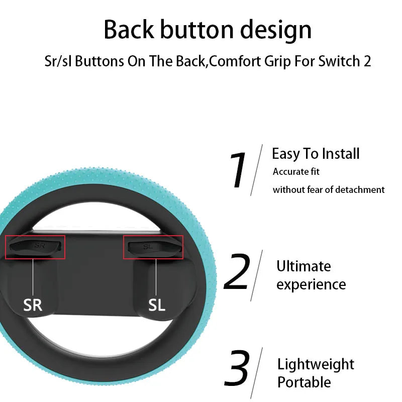 2 PCS Racing Steering Wheels for Nintendo Switch 2 - Enhance Your Gaming Experience