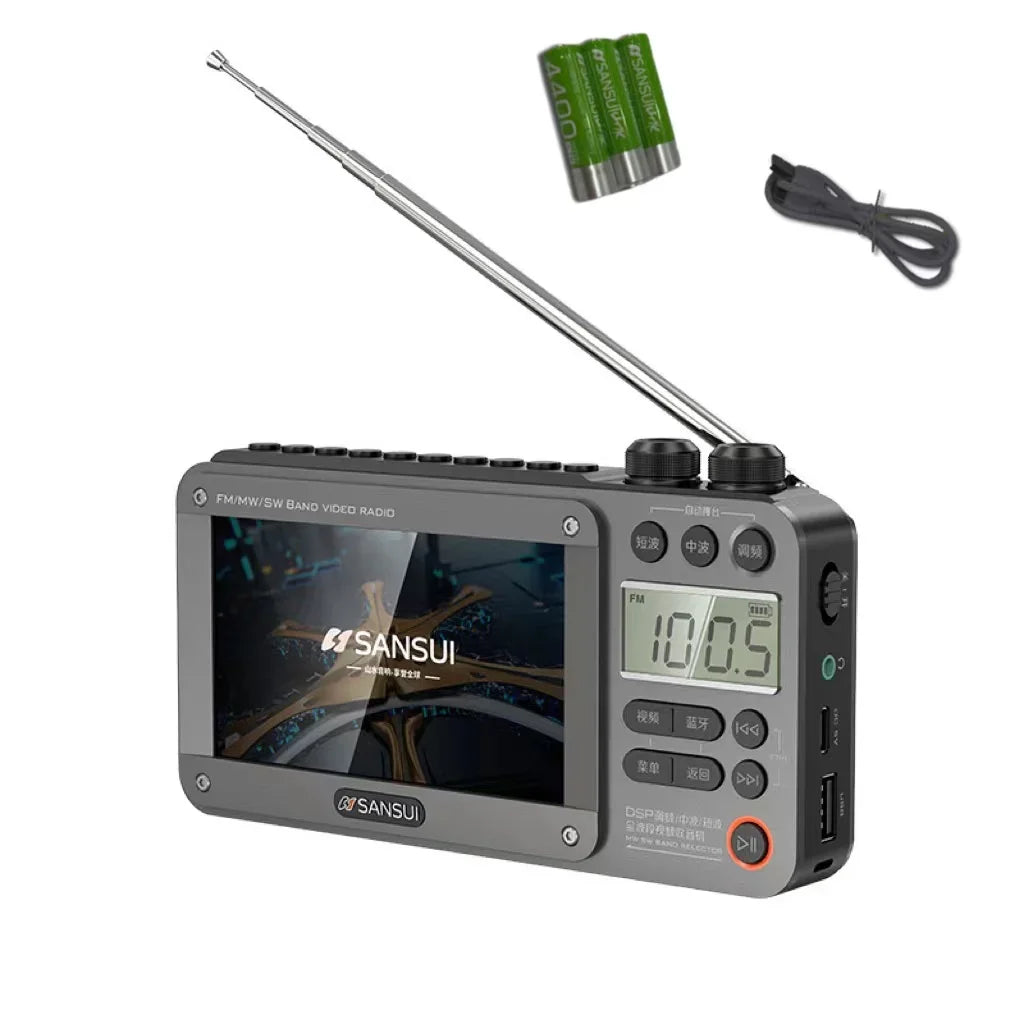 Portable 7-inch LED Display Radio with Bluetooth, MP4 & E-books
