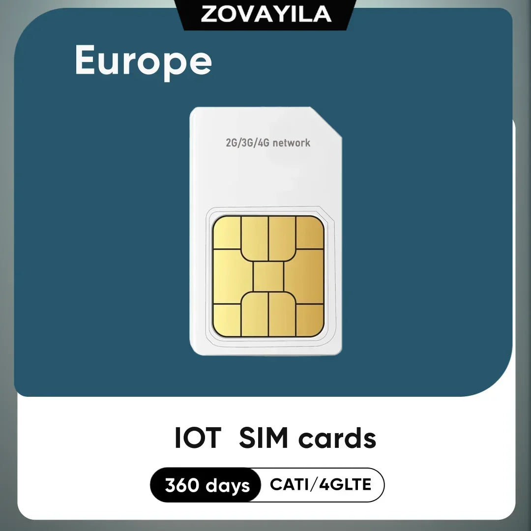 4G GPS Tracker SIM Card – 360MB Data, 365 Days Europe Roaming for IoT Devices