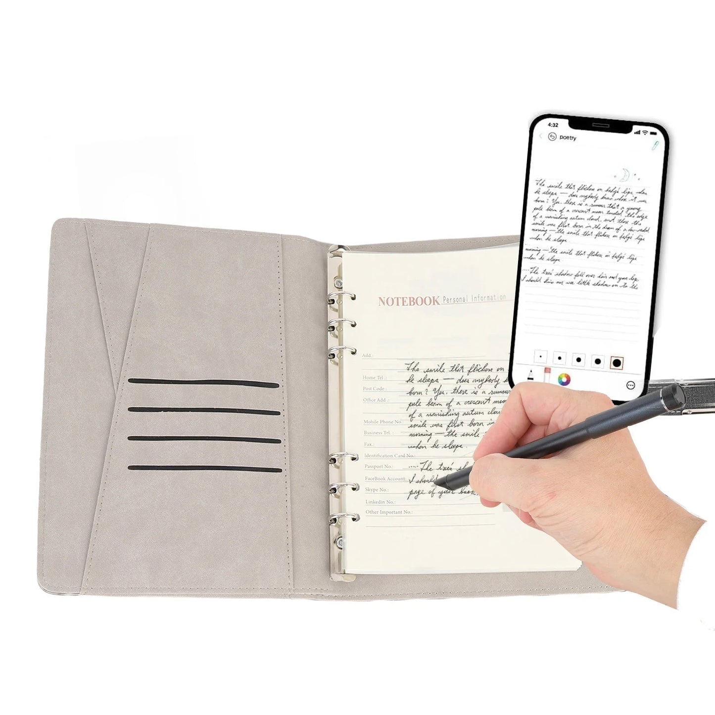 Smart Pen Writing Set with Real Time Digitization, Sync & Share - Ideal for Notes & Drawing