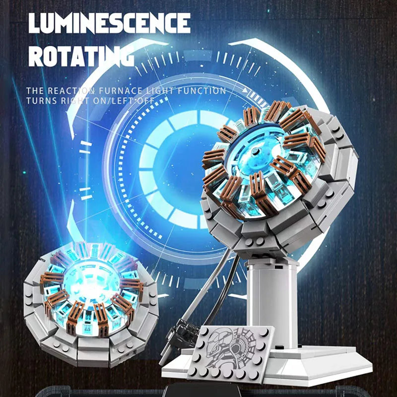 MOC Nuclear Arc Reactor Building Blocks with Lighting - Perfect Gifts for Kids