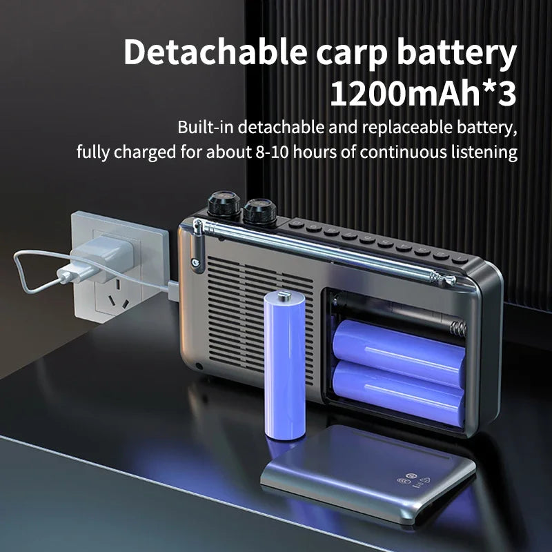 Portable 7-inch LED Display Radio with Bluetooth, MP4 & E-books