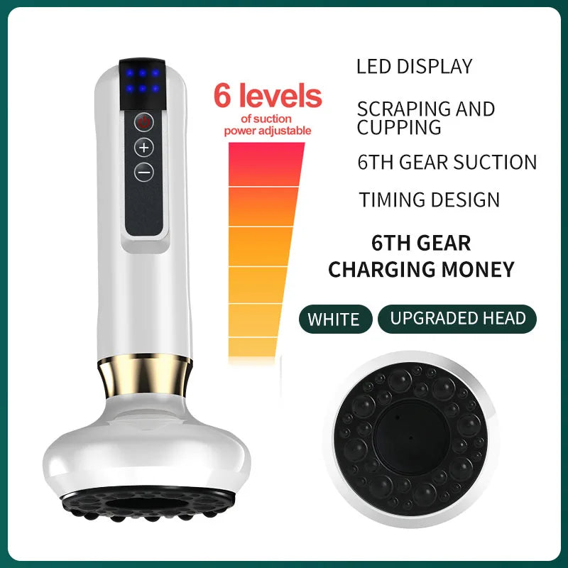 6/12 Gear Electric Cupping Massager - Anti Cellulite & Body Slimming Device with Heat Therapy