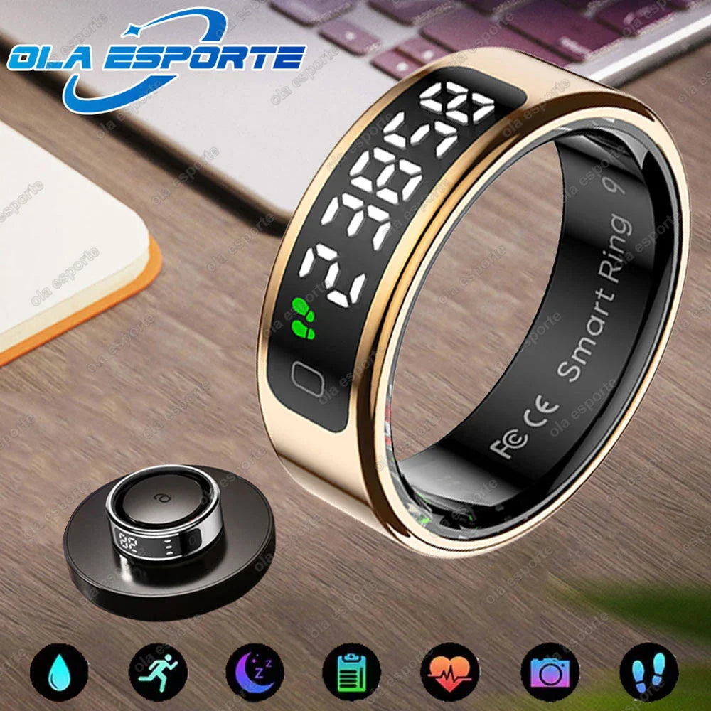 LED Display Smart Ring for Heart Rate & Blood Oxygen Monitoring | Multi Sports Mode | Waterproof