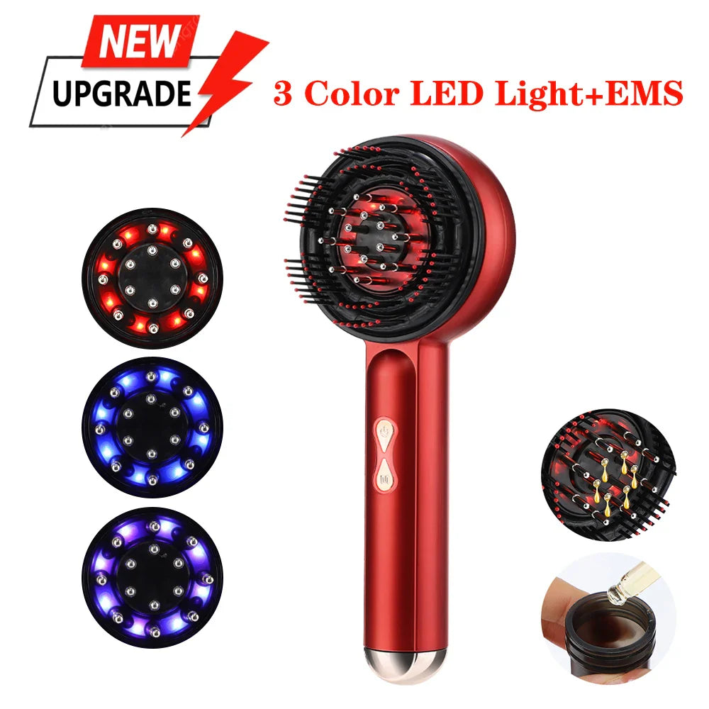 3-in-1 Electric Massage Comb with Red Light Therapy for Hair Growth