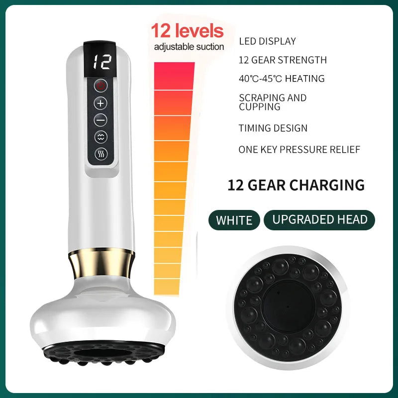 6/12 Gear Electric Cupping Massager - Anti Cellulite & Body Slimming Device with Heat Therapy