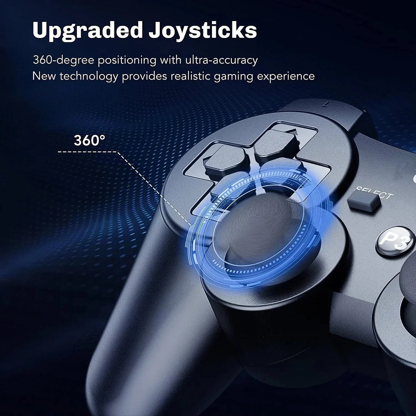Wireless Bluetooth PS3 Controller - Dualshock 3 Gamepad for PC, PS4, Android