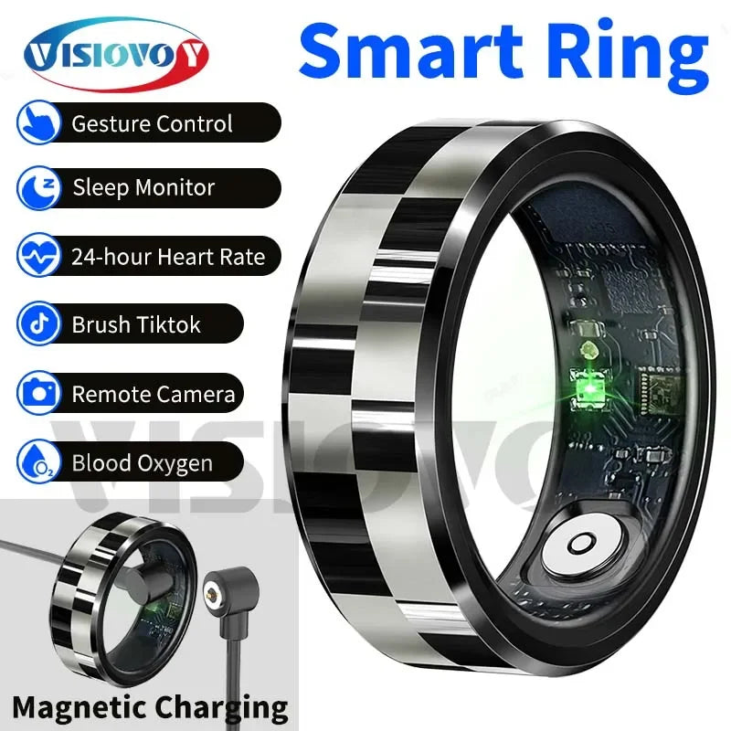 Visiovoy Smart Ring with NFC, Health & Sleep Monitor, 5ATM Water Resistant, Multi-Sport Mode