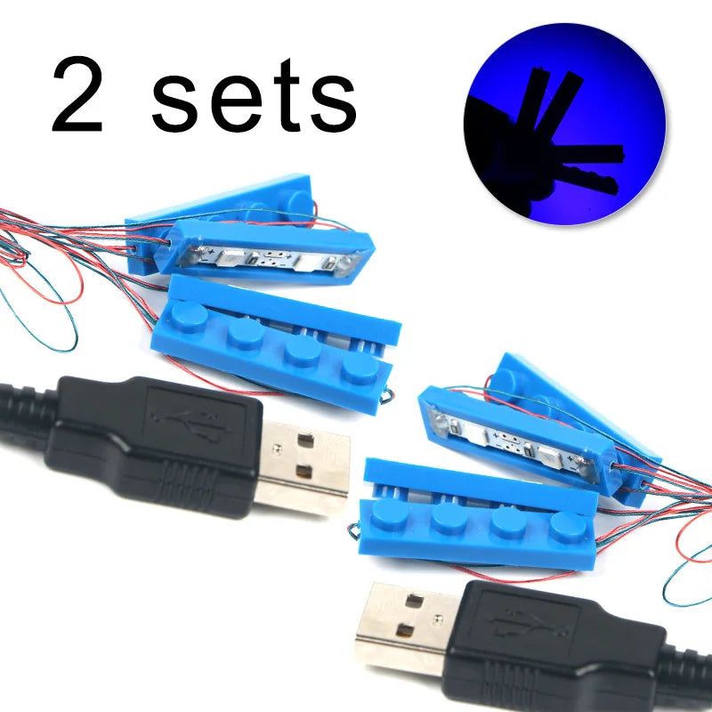 2 Sets 4-in-1 LED Light Building Block Set - USB Powered City Decoration