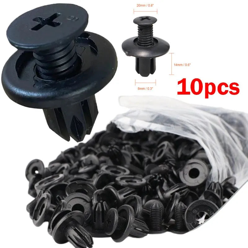 8mm Plastic Rivets Fasteners for Car Bumper & Fender - Toyota, Kia, Nissan