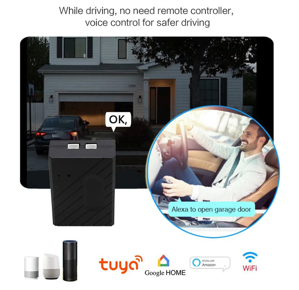 WiFi Garage Door Controller with Alexa & Google Home Compatibility