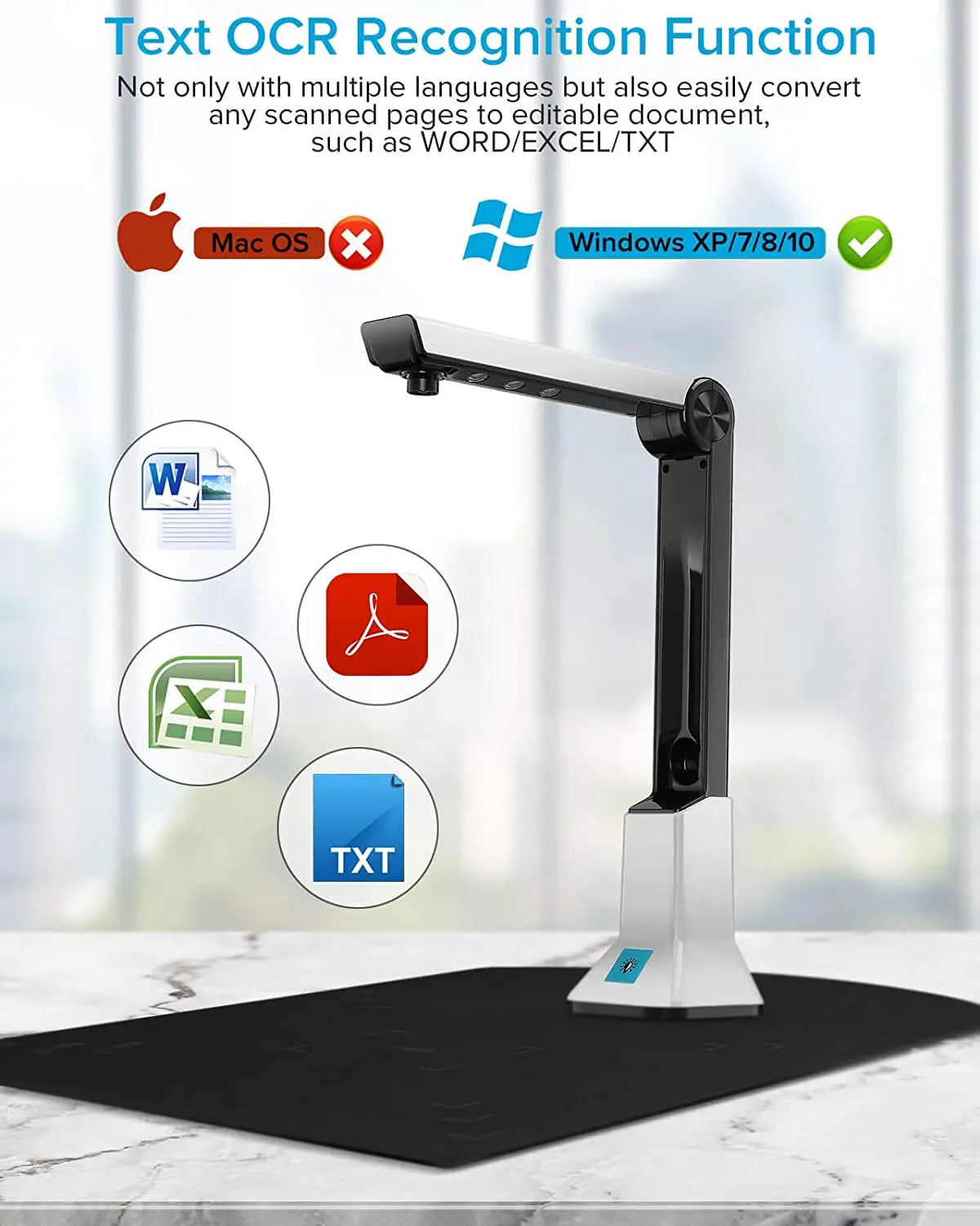 High-Definition Portable Document Scanner - 10MP, A4, USB Interface