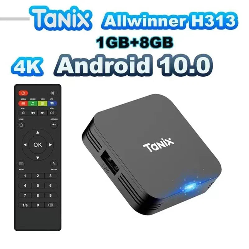 Tanix TX1 Android 10 TV Box - 4K HDR, Allwinner H313, 8GB/16GB Storage