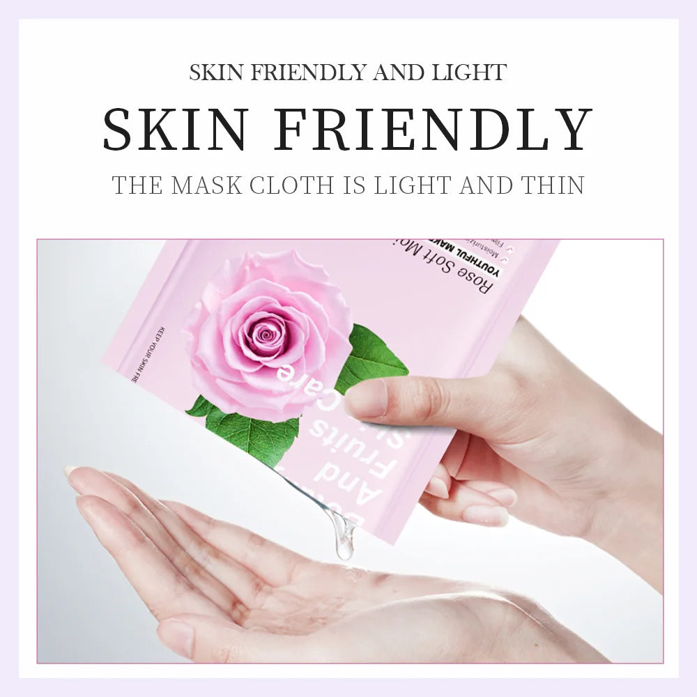 8pcs Natural Plant Face Mask - Moisturizing & Firming Korean Skincare