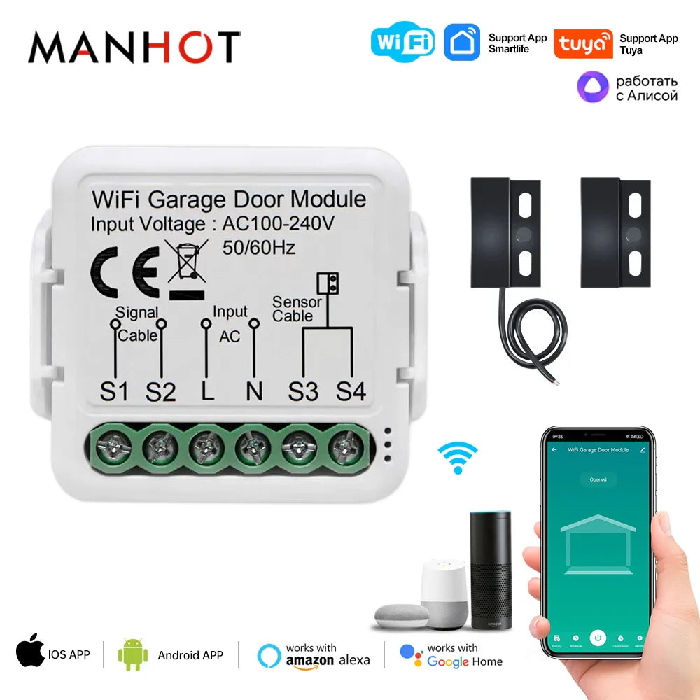 Tuya Zigbee/WiFi Smart Garage Door Opener - Voice Control, Alexa Compatible