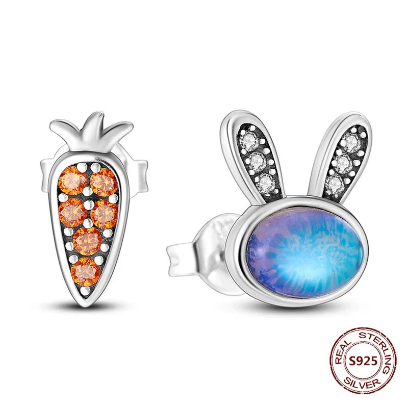 Elegant 925 Sterling Silver Dog Earrings with Zircon and Animal Designs for Women