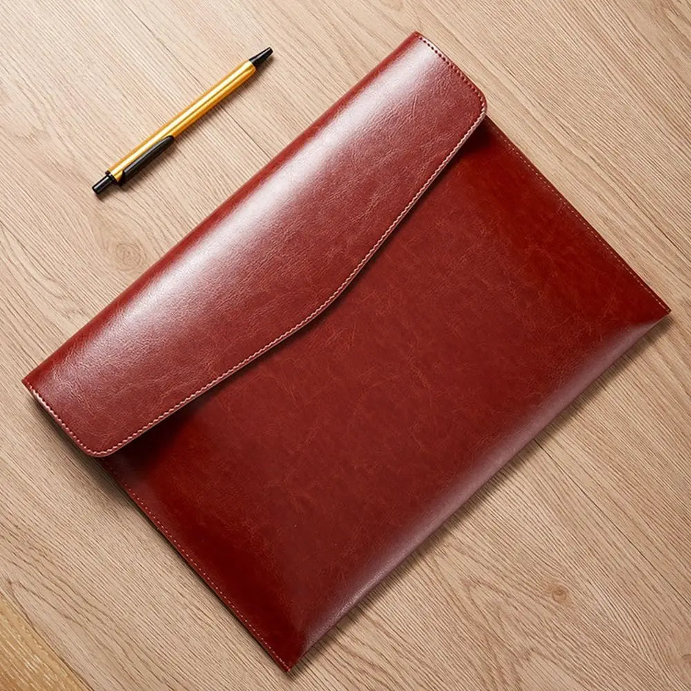 A4 A6 Leather Document Bag - Stylish & Durable Office Briefcase