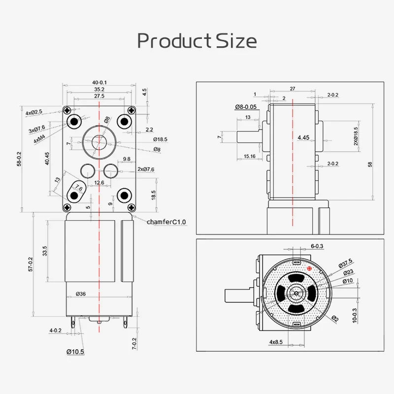 High Torque Micro DC Brushed Motor 12V-24V | Speed Adjustable & Durable