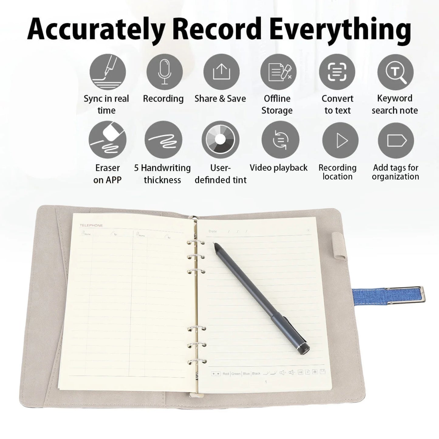Smart Pen Writing Set with Real Time Digitization, Sync & Share - Ideal for Notes & Drawing
