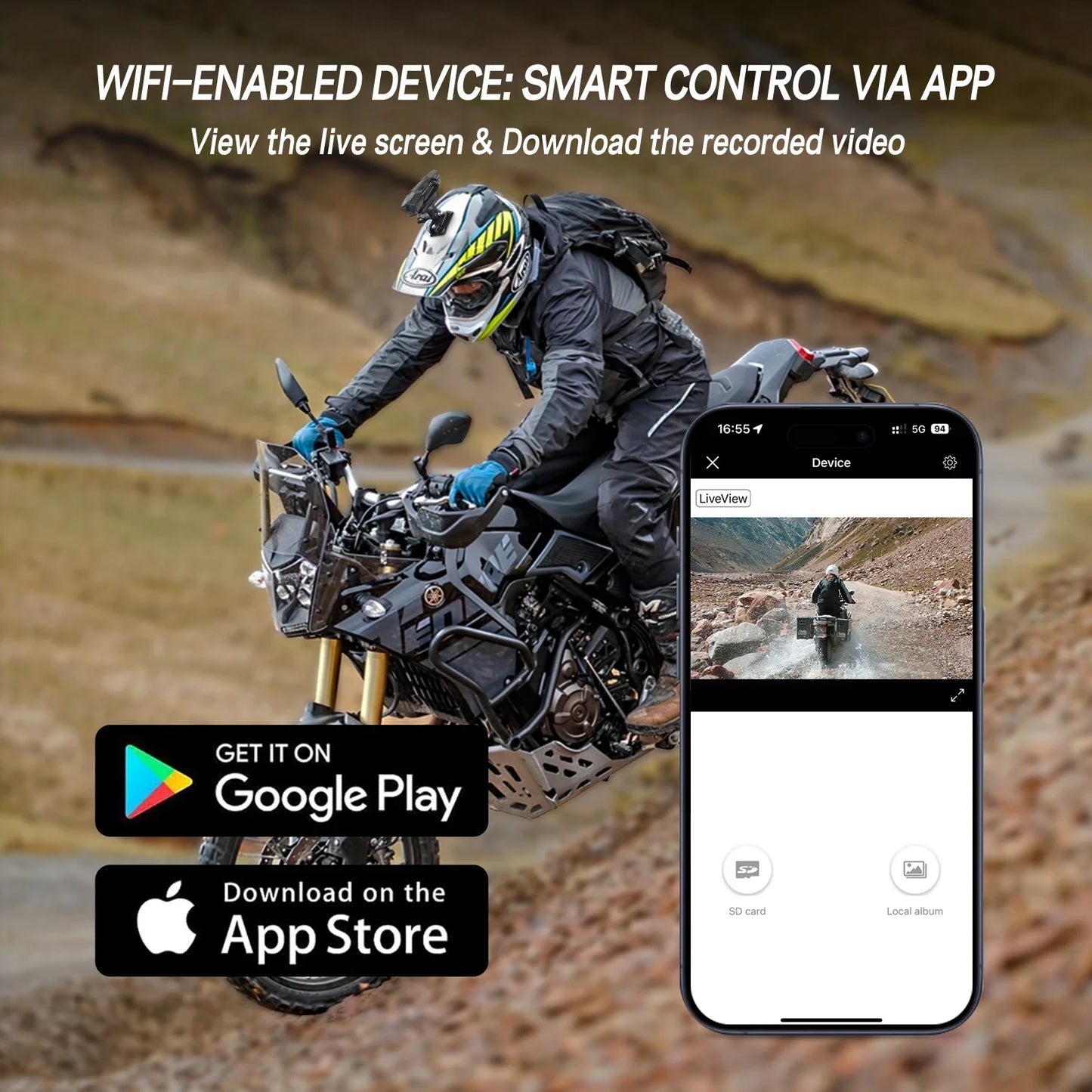 TNICER R3 1080P WiFi Action Camera for Helmets & Motorcycles