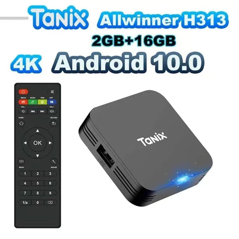 Tanix TX1 Android 10 TV Box - 4K HDR, Allwinner H313, 8GB/16GB Storage