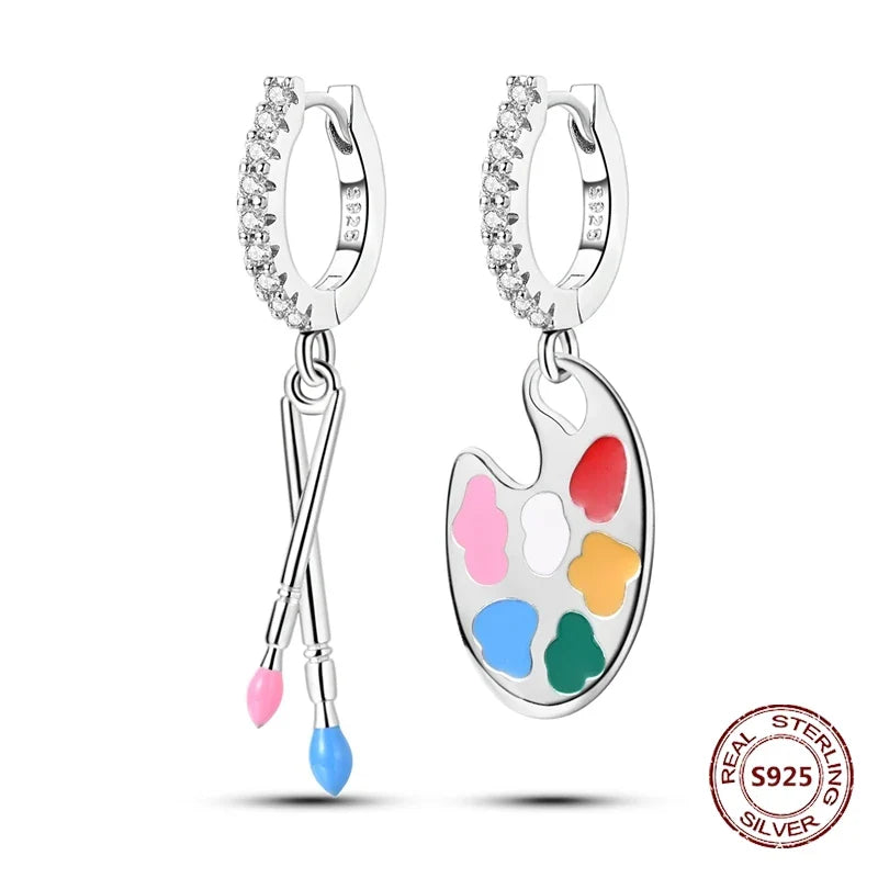 Elegant 925 Sterling Silver Dog Earrings with Zircon and Animal Designs for Women