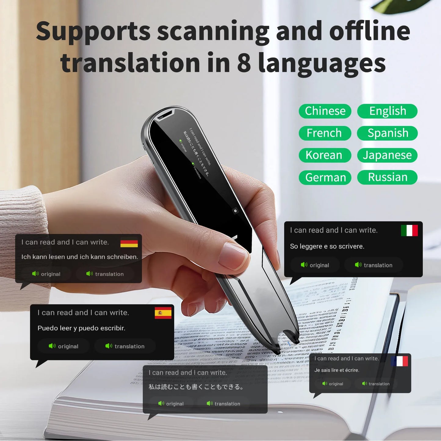 X10 Portable Scanning Reading Pen Translator - 112 Languages, WiFi, Smart Dictionary
