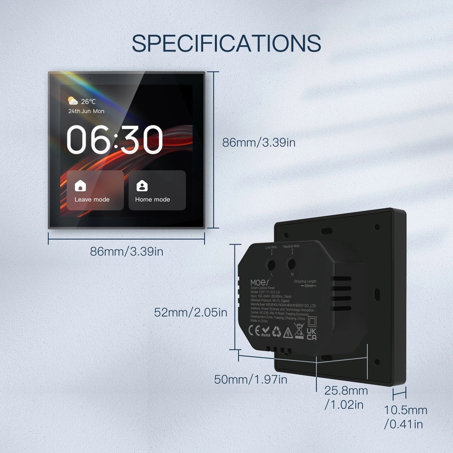 Tuya WiFi Smart Touch Screen Control Panel with Voice and ZigBee Integration