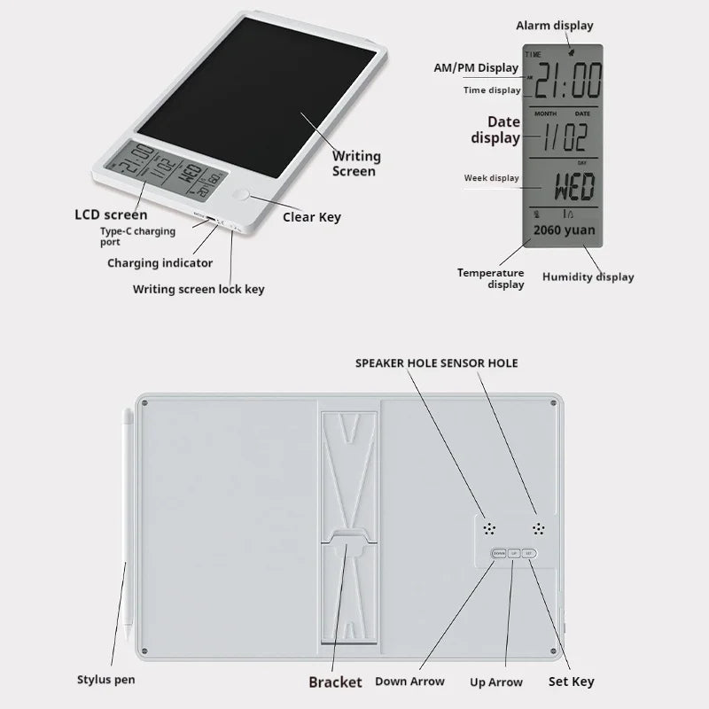10-Inch Smart Handwriting Tablets with Alarm - Perfect for Students and Office Use