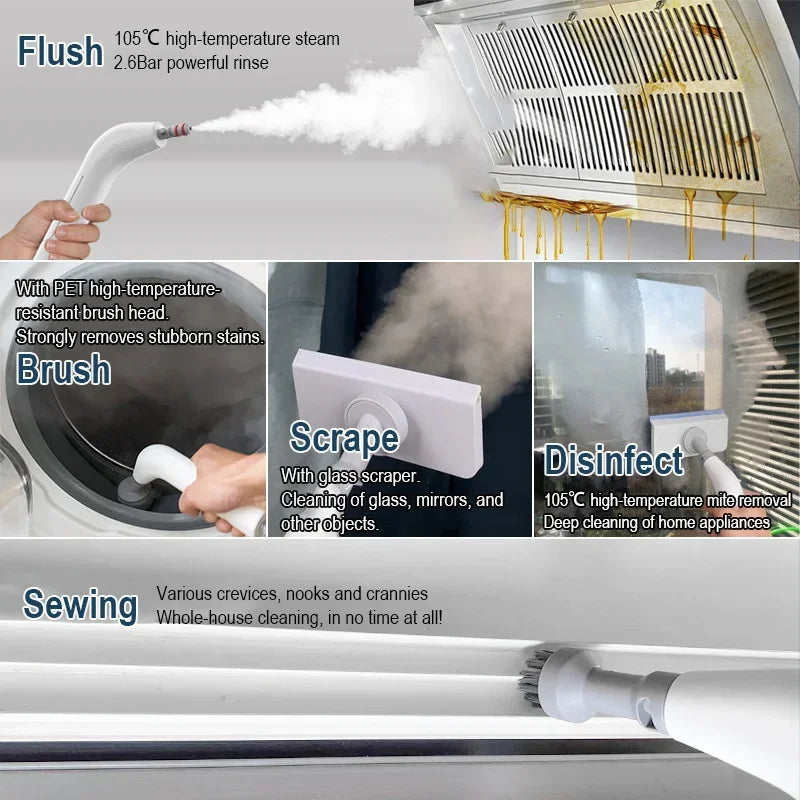 1200W Portable High Pressure Steam Cleaner for Kitchen & Car - 220V