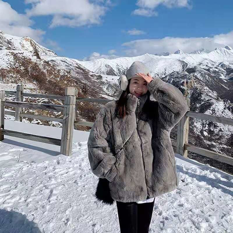 Veste en peluche fourrée pour femme - Livraison offerte