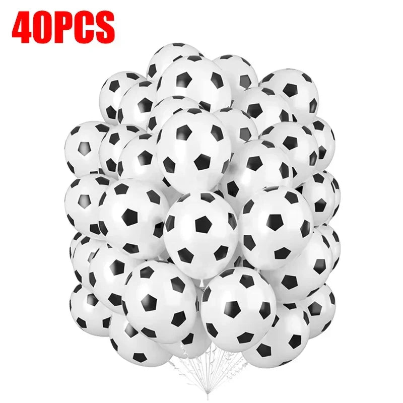 Black Football Balloons for Boys - Sports Birthday Party Decorations