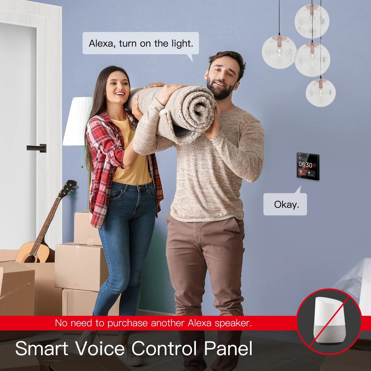 Tuya WiFi Smart Touch Screen Control Panel with Voice and ZigBee Integration